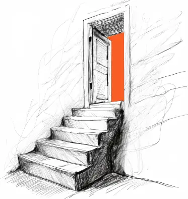 Stairs to a door